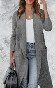 Women's Long Cardigan Sweater: 