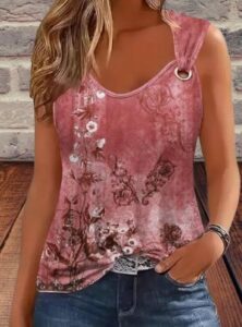 Spring Cute Lace Sleeveless T Shirts